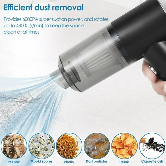 Wireless USB Car Vacuum Cleaner, Mini Portable Sweeper Vacuum Ashtray Nail Dust Cleaning Machine (rechargeable)