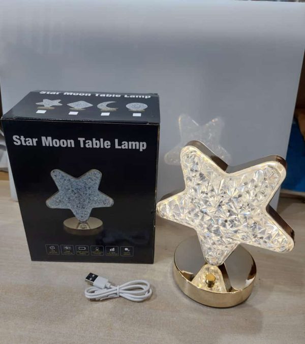 Crystal Lamp Star Shape, Touch Lamps for Bedrooms with 3 Colors,Kids Living Decorations