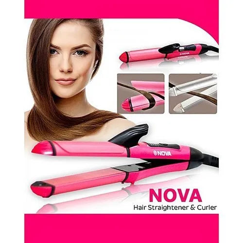NOVA 2 in 1 Hair straightener and curler For Women and Men