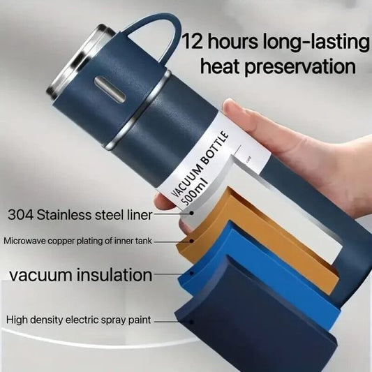 Double Wall Stainless Steel Thermos 500ml Vacuum Insulated Bottle For Hot Drink And Cold Water